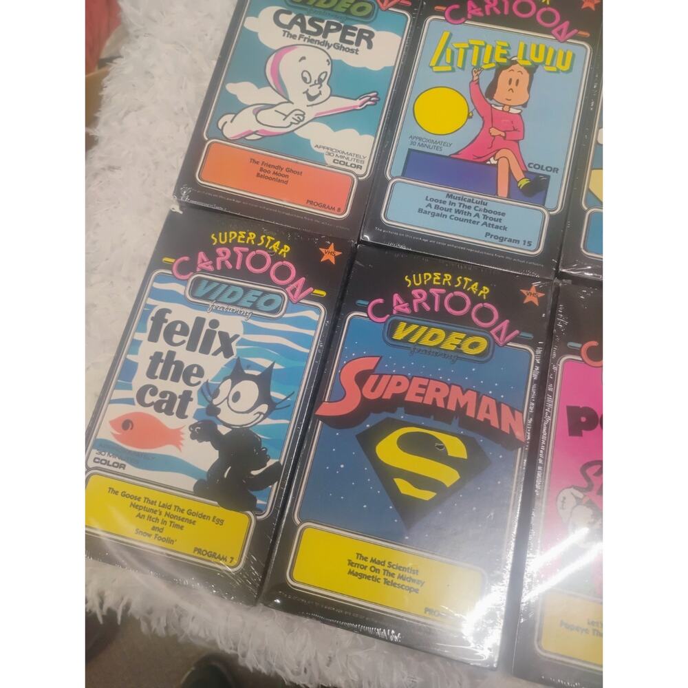 LOT 10 NEW SEALED Superstar Cartoon Video VHS Vintage Popeye Superman Bugs Bunny - Picture 5 of 15